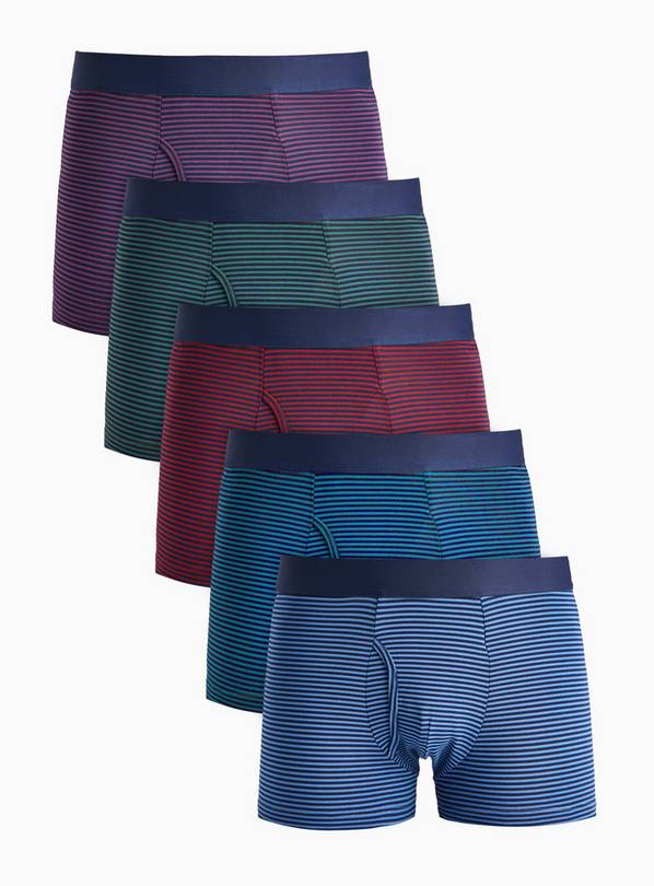 Burgundy Stripe Trunks 5 Pack L